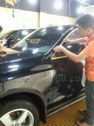 上海靓车会闸北店专业作业展示 奥迪Q5钻石镀膜与玻璃滑水镀膜施工全解析